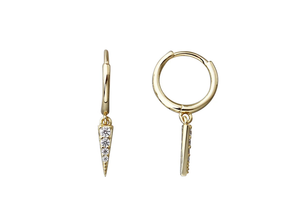 KALLI D'OR • CZ shard huggies