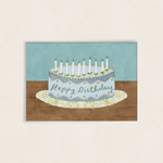 Birthday Greetings Card: Blue Cake