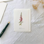 Foxglove Botanical Illustration Countryside Card
