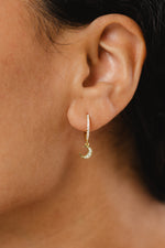 LUNA D'OR • CZ moon huggies