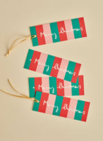 Gift Tags - Merry Christmas Stripe Set of 8