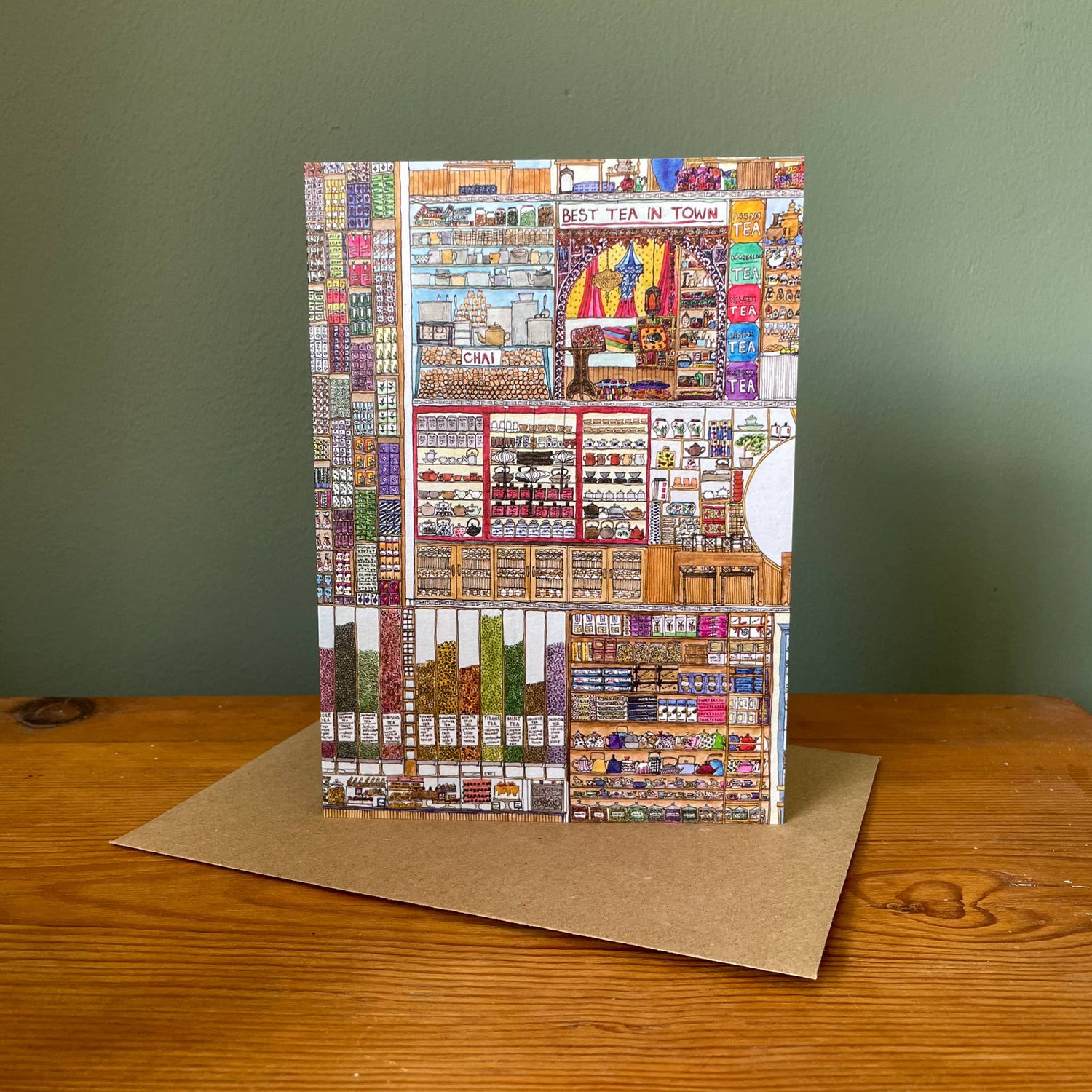 Tea House Card - Blank Arts Card - 5x7"