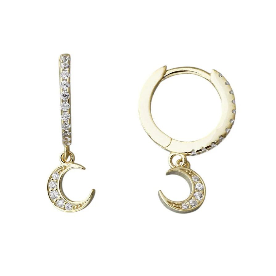 LUNA D'OR • CZ moon huggies