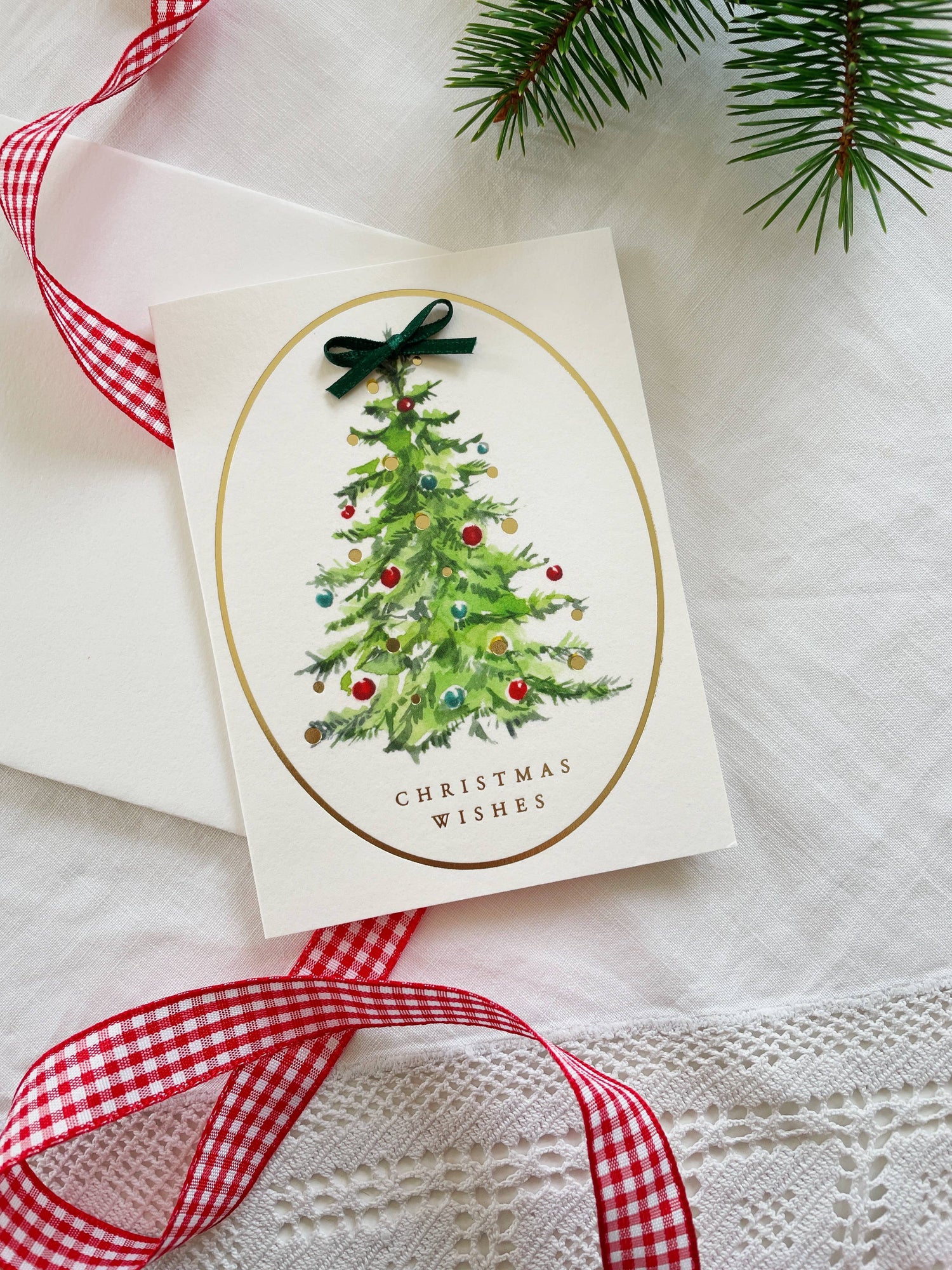 Winter Wishes Christmas Tree Petite Foiled Christmas Card