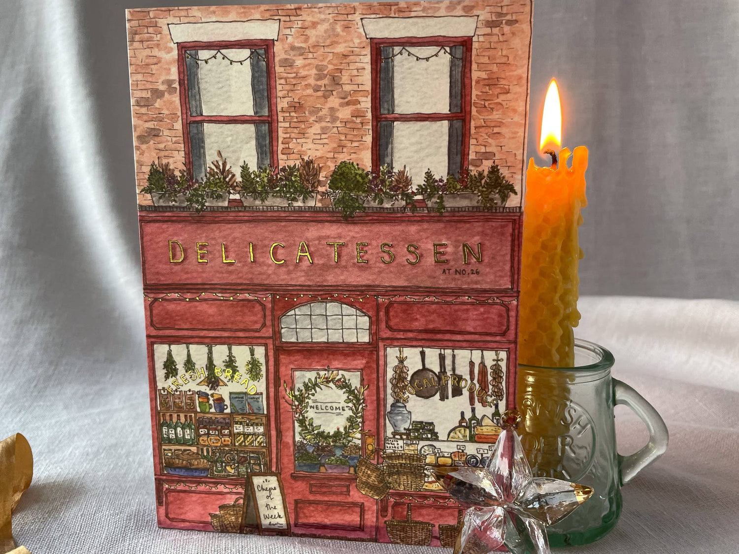 Delicatessen Deli Hot Foiled Christmas Card