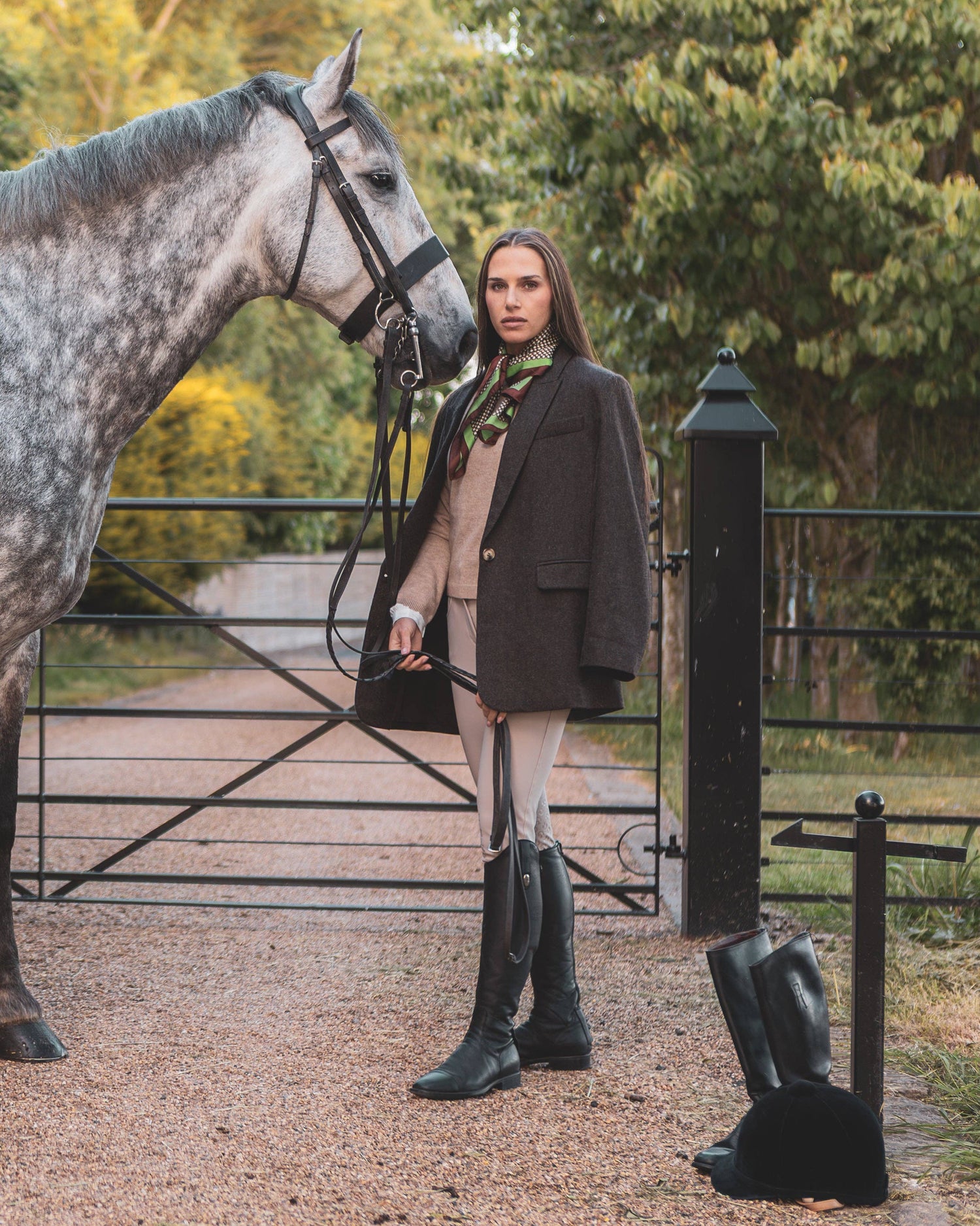 Emma Scarf | Green/Brown