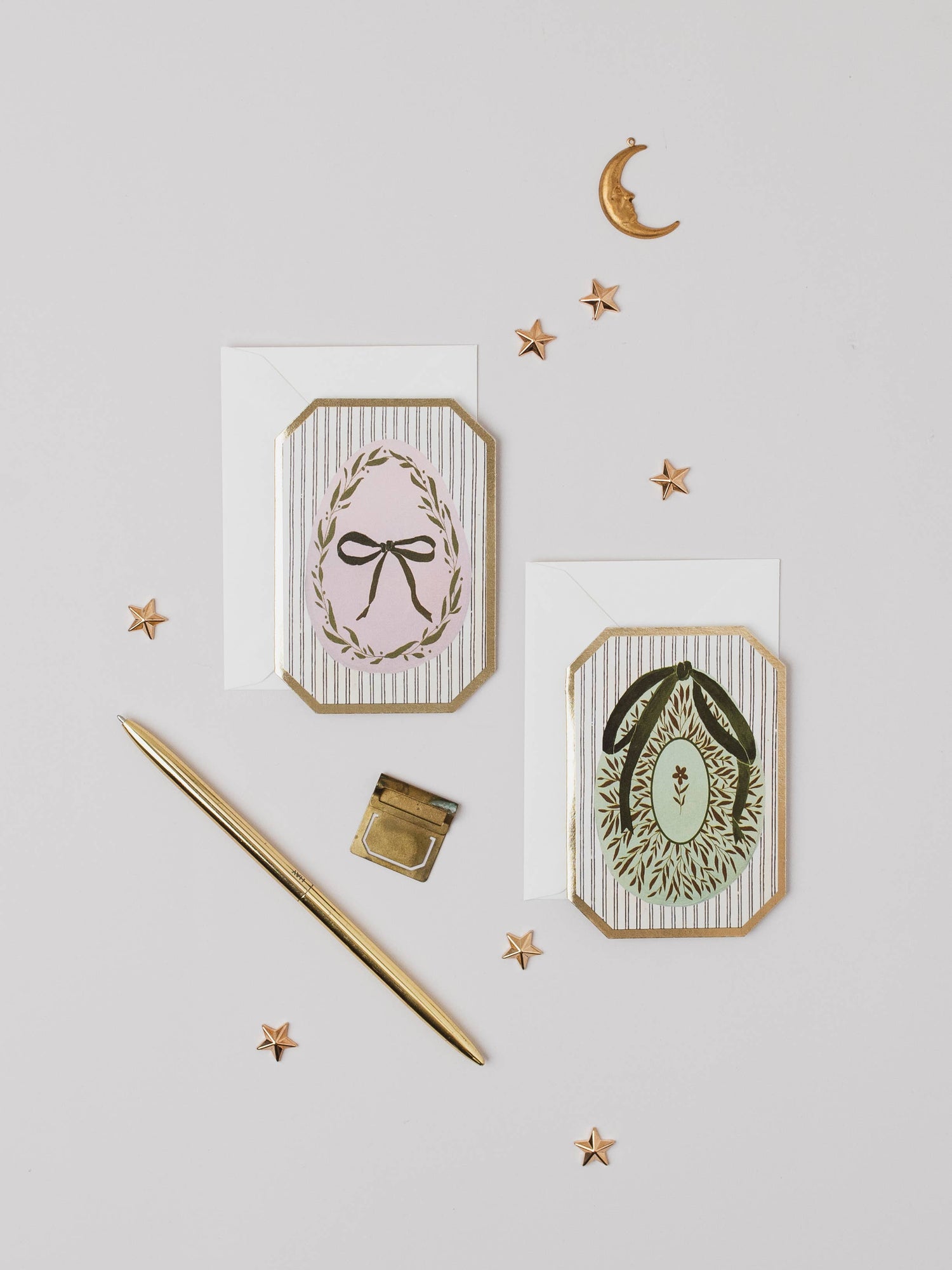 PINK EASTER EGG BOTANICAL DIE CUT MINI CARD 