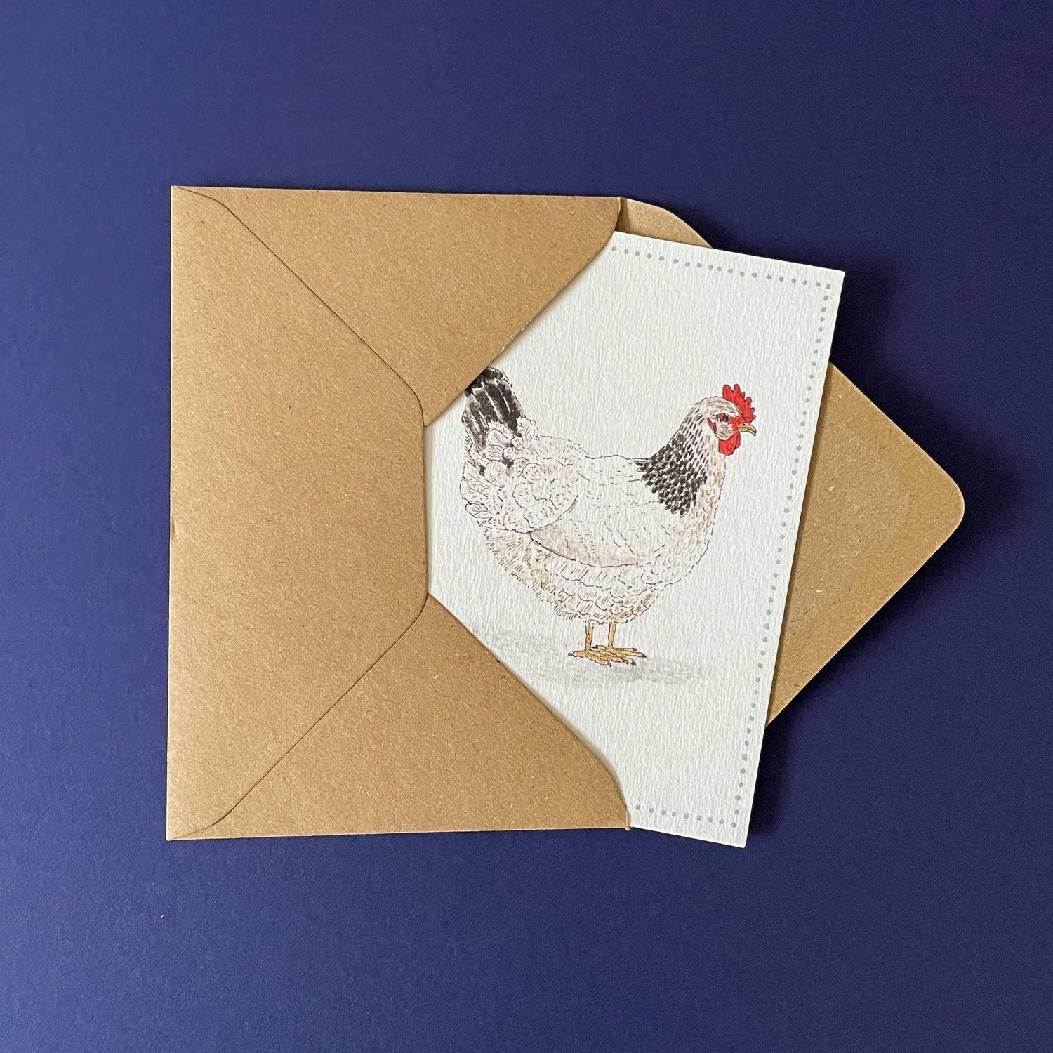 Chicken Notecard - White