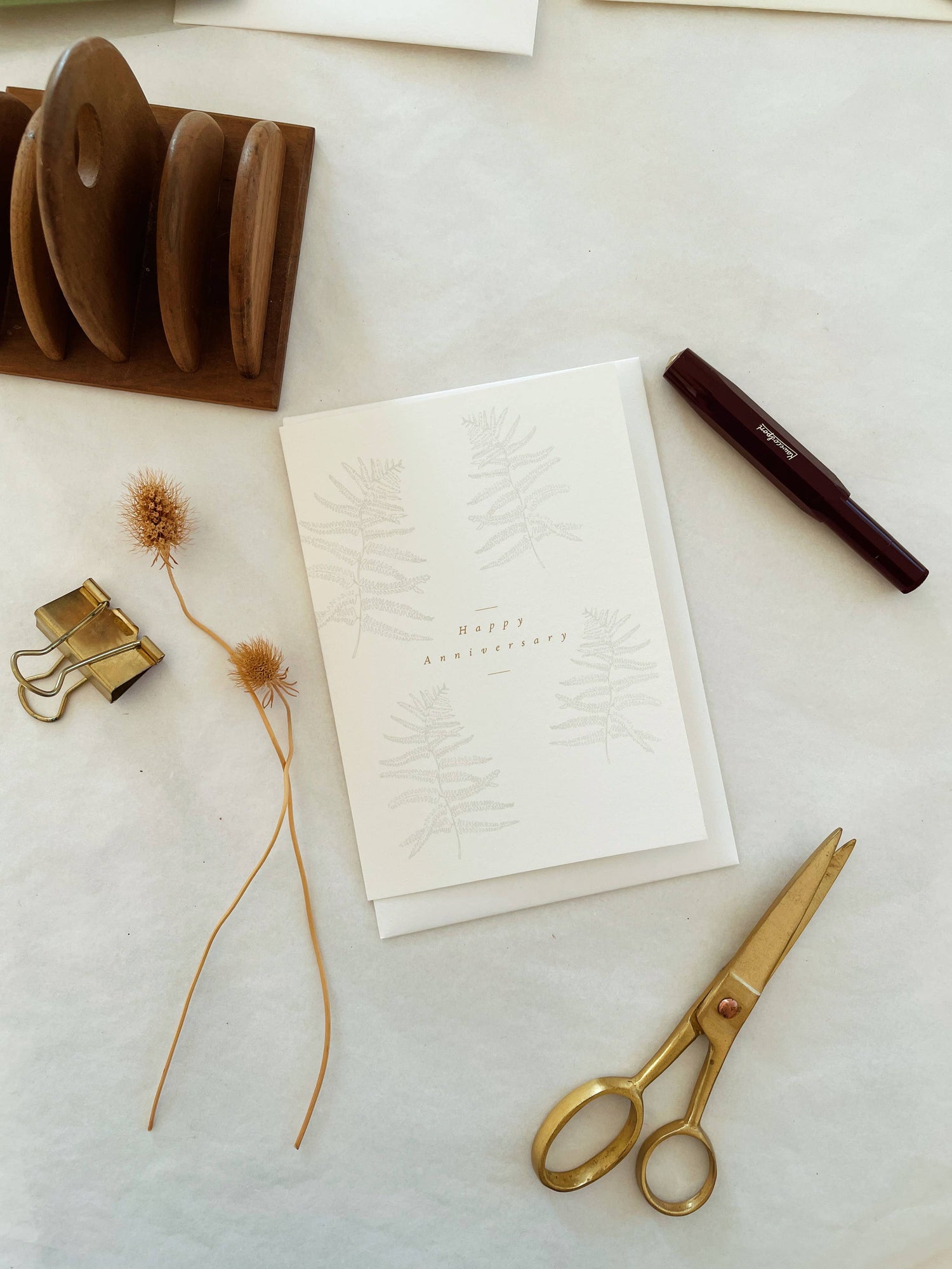 Botanical Ferns Simple Anniversary Card