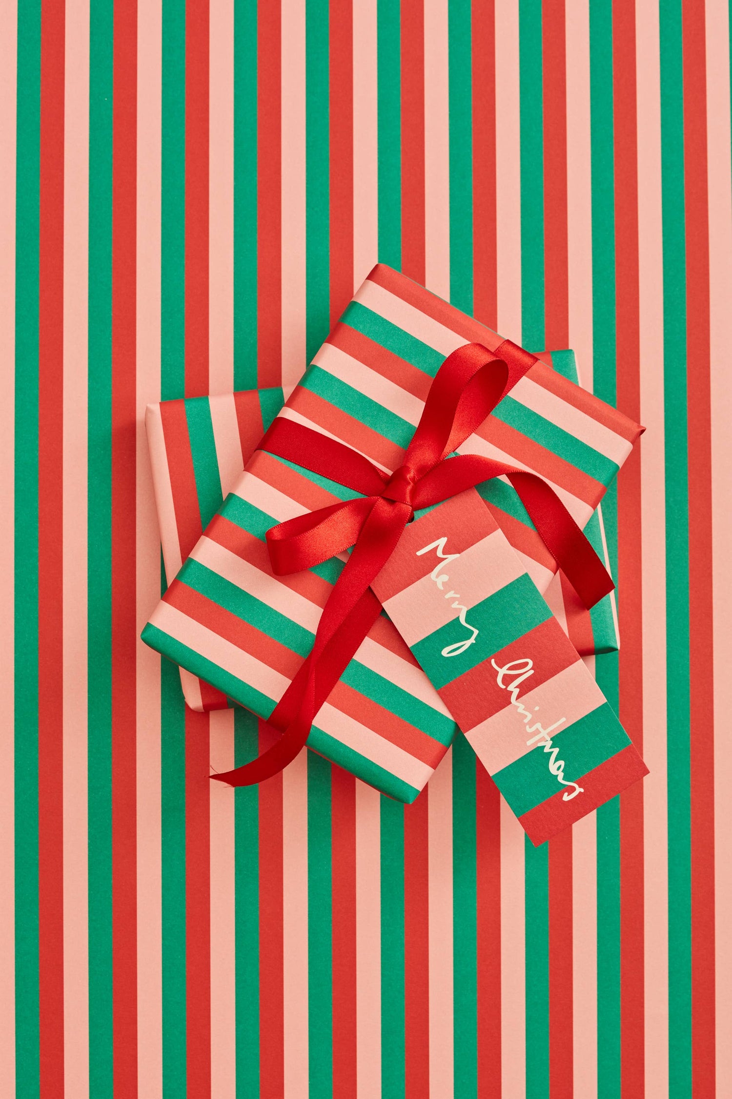 Gift Tags - Merry Christmas Stripe Set of 8 