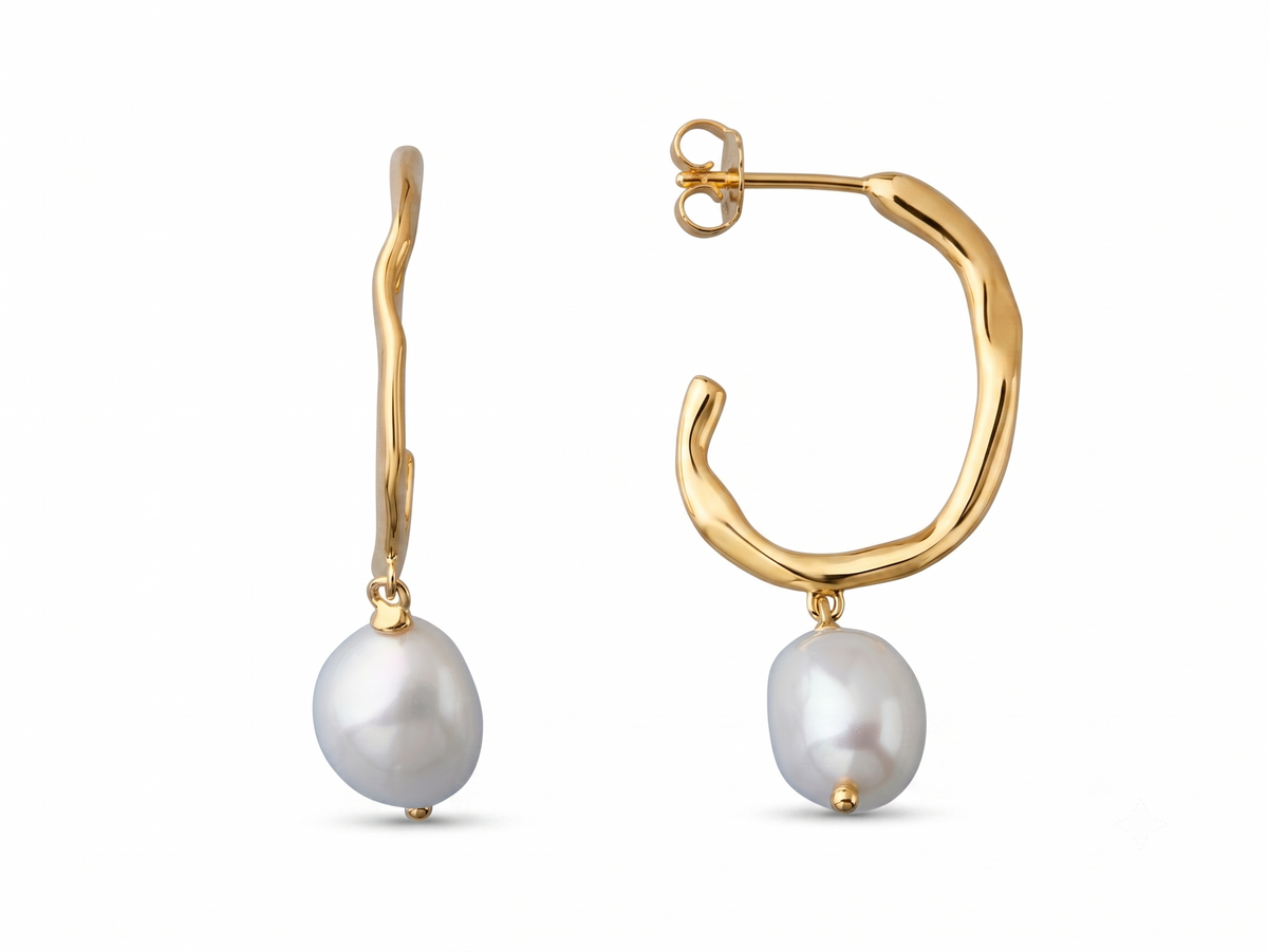 WINDERMERE • Pearl Half Hoops