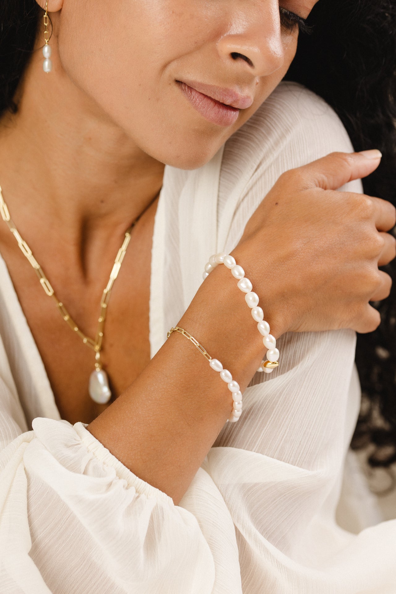ERIN • Pearl chain bracelet