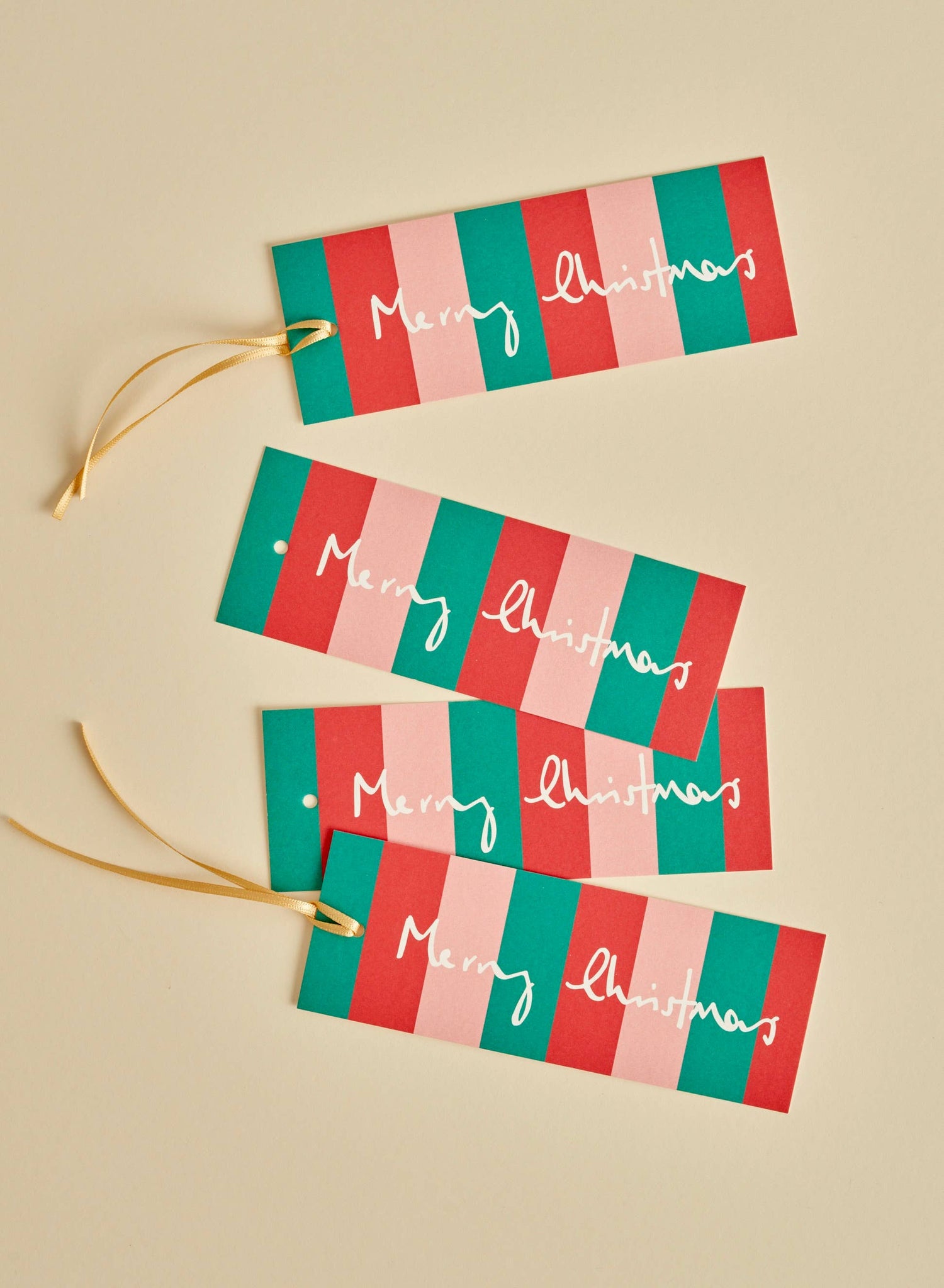 Gift Tags - Merry Christmas Stripe Set of 8 