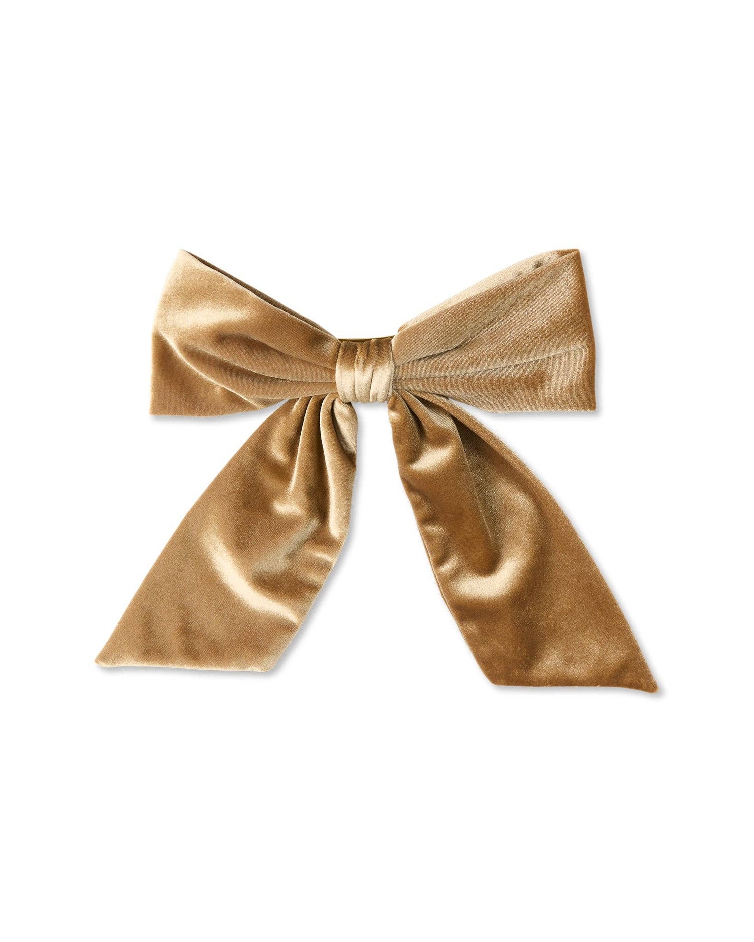 Bury Velvet Large Bow Hair Clip | Champagne