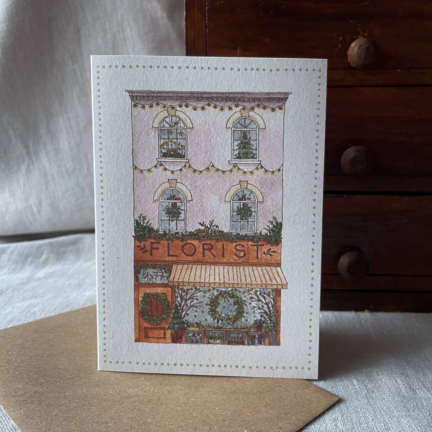 Pack of 5 Christmas/Winter Cards - Florist, Bookshop etc.