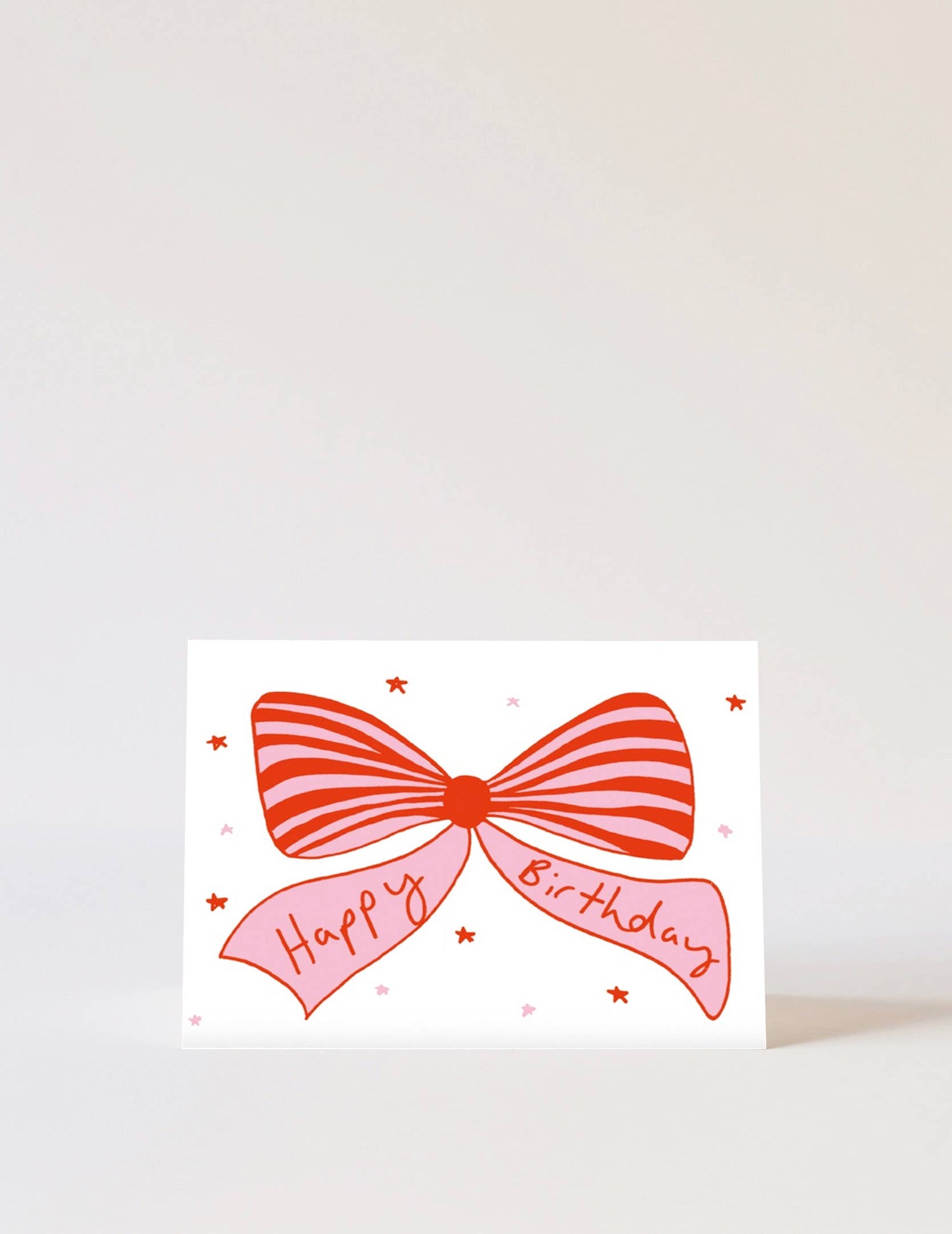 Bows Birthday Card Pink & Red